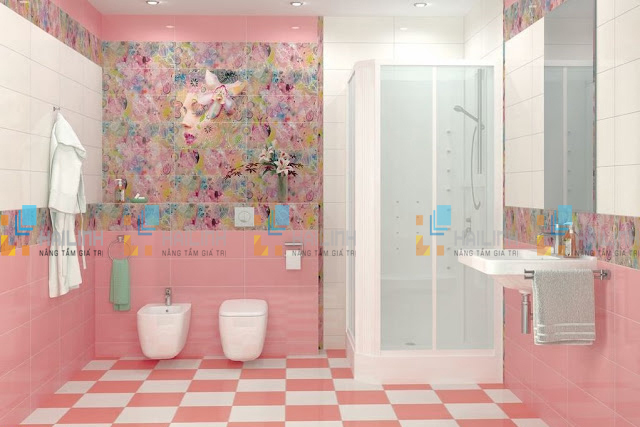 Chọn gạch ốp tường màu hồng cho từng không gian thêm hoàn hảo