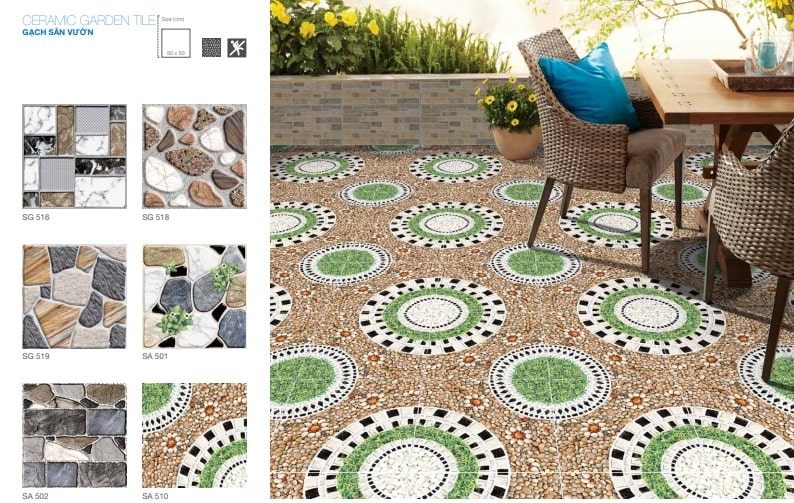Các mẫu gạch lát sân vườn Ceramic tile kích thước 50x50