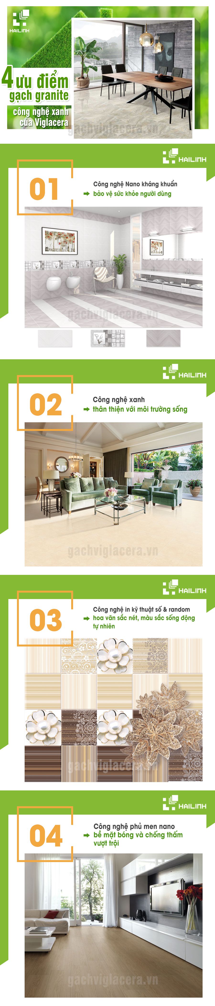 4 ưu điểm gạch granite công nghệ xanh