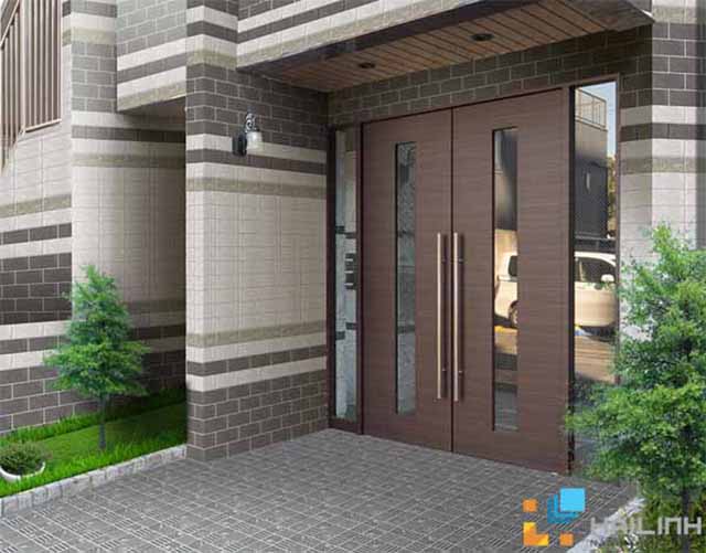 Phối màu gạch ốp tường mặt tiền đẹp 5