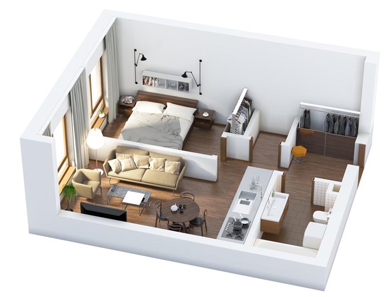 decor nhà 25m2 đẹp bất ngờ