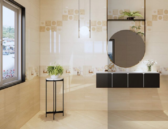 Phòng tắm gạch ốp tường 30x60cm gạch Viglacera CL 361 và CL 362A