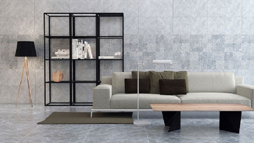 Gạch ốp tường màu xám-1