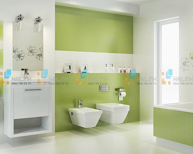 Cách chọn gạch ốp tường màu xanh lá cây
