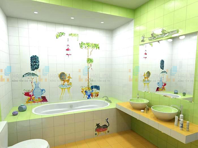 Cách chọn gạch ốp tường màu xanh lá cây 4