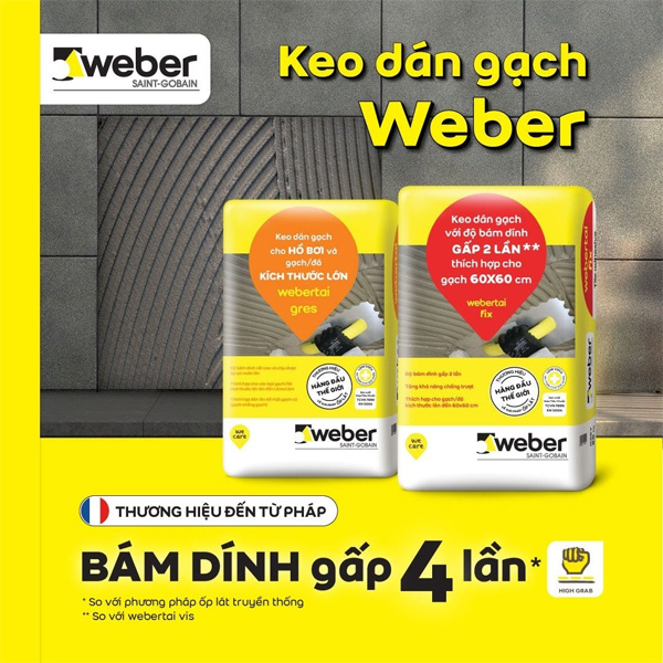 Keo dan gach Weber