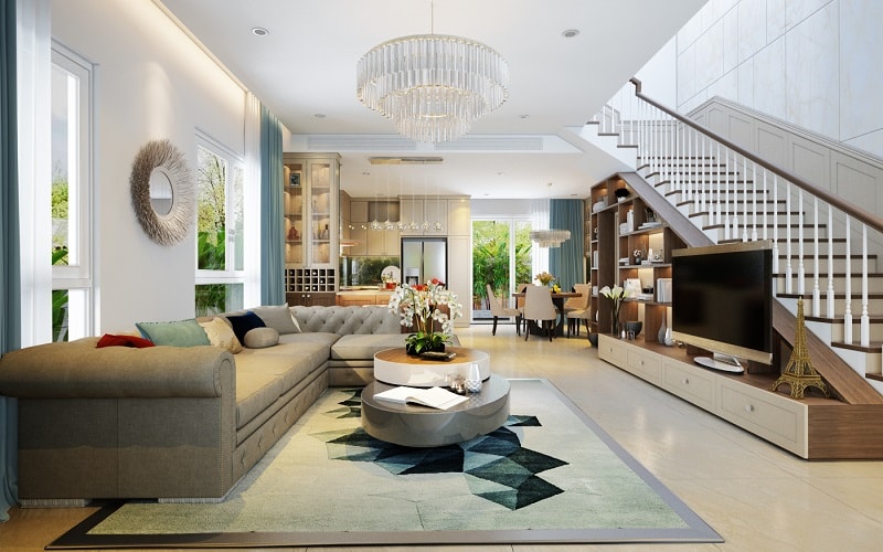 phoi gach lat nen cho biet thu cao cap dep tinh te