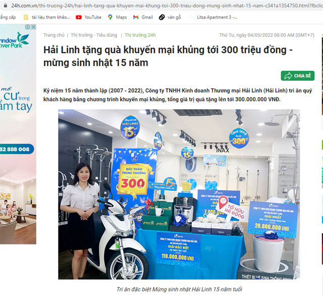 Hai Linh len trang dien tu 24h