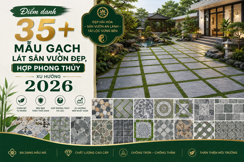Mẫu gạch lát sân vườn đẹp